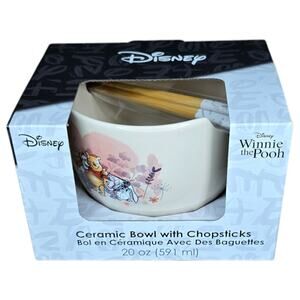 Disney Winnie the Pooh Ceramic Ramen Bowl with Chopsticks - 20 oz (591 ml) - NEW
